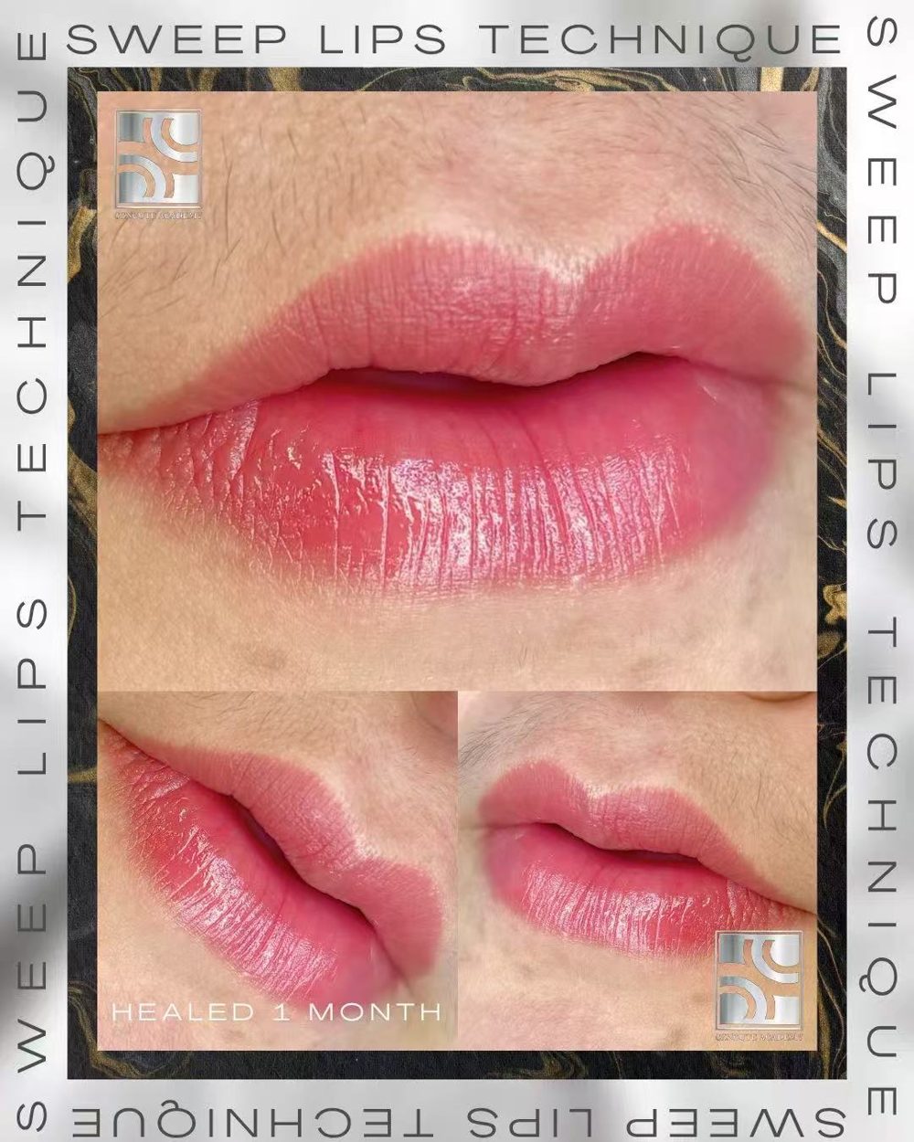 ผลงานสักปาก baby lips สีชมพูธรรมชาติ · Cencute Studio