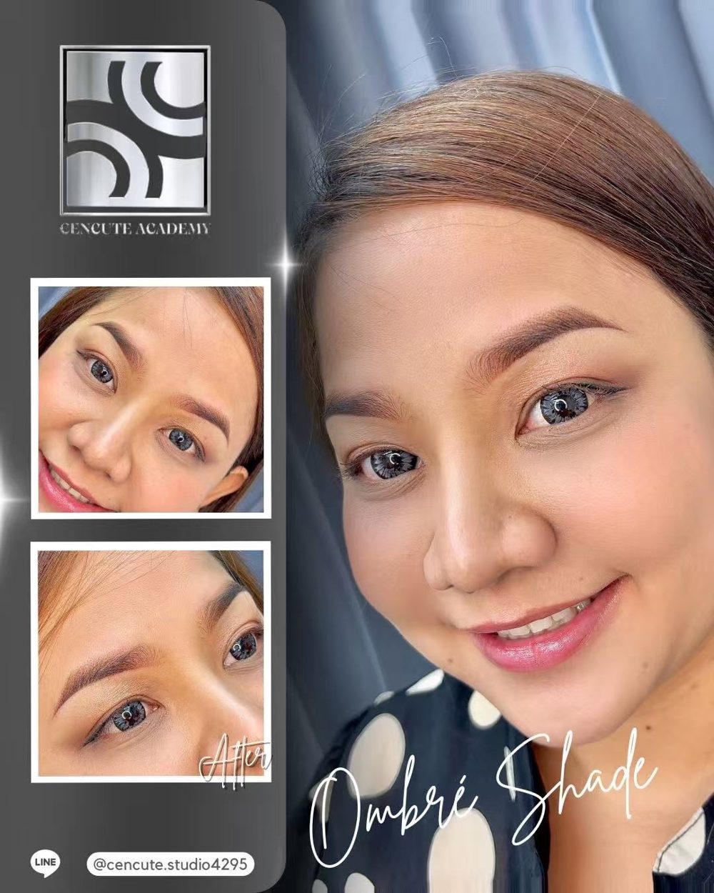 ผลงานคิ้วฝุ่นออมเบร่ (ombré shade brows) · Cencute Studio นนทบุรี